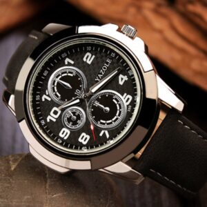 YAZOLE 350 Three-eyes Men Sports Watch Quartz Watch, Black Tray Black Belt, Black Tray Brown Belt, White Tray Black Belt, White Tray Brown Belt