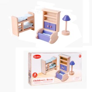 Onshine Pretend Play Scene DIY Role Playing Wooden Furniture Accessories, Style:, Children Room, Bathroom, Living Room