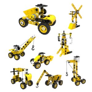 8 in 1 Children Variety Soft Assembled Building Blocks 100PCS DIY Engineering Vehicle Model, 8 in 1 Engineering Vehicle