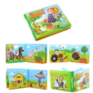 3 PCS EVA Fun Bath Book For Infants Children Playing In Water Early Education Cloth Book Bath Toy, Happy Farm, Numbers Learning, Water Sports, Underwater World, Animal World, Dinosaur World, Transportation, Little Penguin, Seabed Fish