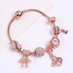 Women Rose Gold Beaded Bracelet, SL124 18cm, SL124 19cm, SL124 20cm, SL125 18cm, SL125 19cm, SL125 20cm, SL126 18cm, SL126 19cm, SL126 20cm, SL128 18cm, SL128 19cm, SL128 20cm, SL129 18cm, SL129 19cm, SL129 20cm, SL130 18cm, SL130 19cm, SL130 20cm...