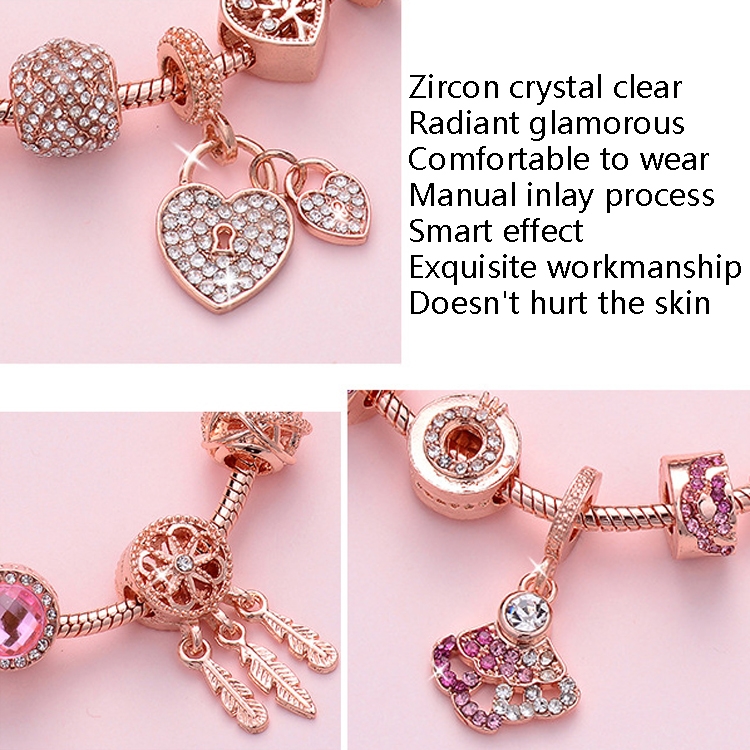 Women Rose Gold Beaded Bracelet, SL124 18cm, SL124 19cm, SL124 20cm, SL125 18cm, SL125 19cm, SL125 20cm, SL126 18cm, SL126 19cm, SL126 20cm, SL128 18cm, SL128 19cm, SL128 20cm, SL129 18cm, SL129 19cm, SL129 20cm, SL130 18cm, SL130 19cm, SL130 20cm... - Image 3