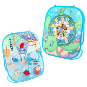 2 In 1 Indoor Children Folding Throwing Sandbags Board Toy, Blue, Pink