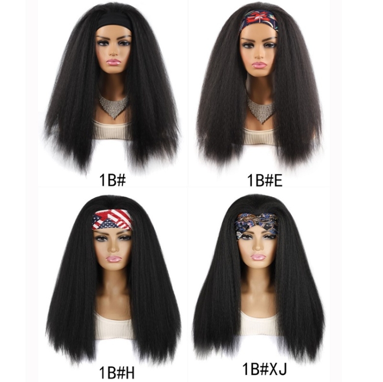 Turban Headband Corn Beard Long Hair Wig Headgear, True Color 1B #, Flowers 1B # E, Stars Stripes 1B # H, 1B # XJ, 1B # XC, 1B # XK, 1B # XG, 4 # XC, 4 # XG, 4 # XK, 4 # XJ, BUG # 0, BUG # H, BUG # XG, BUG # C, BUG # XC, 18C # O, 18C # H, 18C # E, 18C ... - Image 2