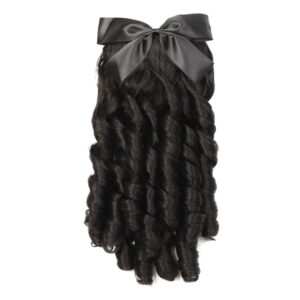 Princess Curly Ponytail Wig Costume Film And Television Retro Prom Comb Ponytail Curly Hair, Natural Black, Brownish Black, Light Brown, Dark Brown