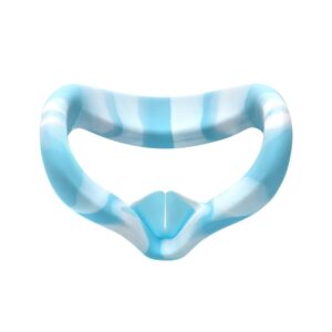 VR Silicone Eye Cover Anti-Sweat And Decontamination Color VR Goggles For Oculus Quest 2, White Blue, White Pink, White Yellow