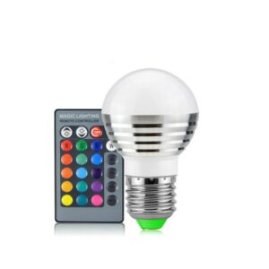 3W RGB LED Bulb 16 Color Magic Night Lamp Dimmable Stage Light with 24-keys Remote Control, E27 3W, E14 3W