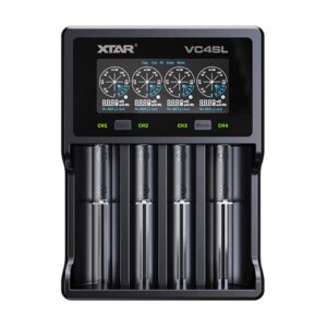 XTAR 4-Slot Bright Flashlight Lithium Battery Charger, Model: VC4SL, VC4S