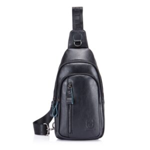 BUFF CAPTAIN 100 Men Leather Crossbody Shoulder Bag First-Layer Cowhide Multi-Function Sports Casual Chest Bag, Black, Brown, Yellow Brown