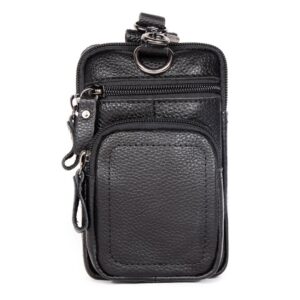 6386 Men Retro Cowhide Multifunctional Sports Belt Waist Bag, Black, Coffee, Brown