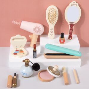 Children Make-Up Wooden Toys Pretend Play Cosmetic Set, Cosmetic Set