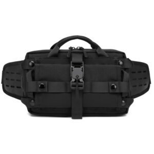 Ozuko 9450 Men Waterproof Waist Bag Sports Trend Shoulder Messenger Bag, Black, Khaki