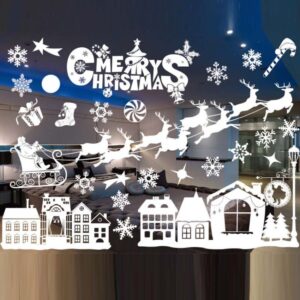 Christmas Decoration Window Stickers Wall Stickers Shopping Mall Supermarket Window Decoration, White 813, White 814, White 815, White 818, Color A30, Color A31, Color A51, Color A52, Color A53, White A57, White A58