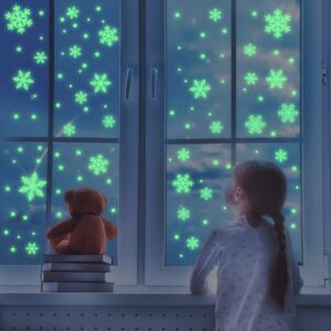 1set Christmas Luminous Fluorescent Snowflake Decoration Sticker,Style:, BQ028 With Glue, BQ028 Static Electricity, BQ028 Enhanced  Static Electricity, BQ029 Enhanced  Static Electricity