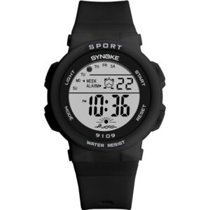 SYNOKE 9109 Student Multifunctional Waterproof Colorful Luminous Electronic Watch, Black, Pink, White, Lake Green