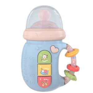 Early Education Baby Toy Newborn Light And Music Electric Comfort Milk Bottle Rattle, Blue, Pink