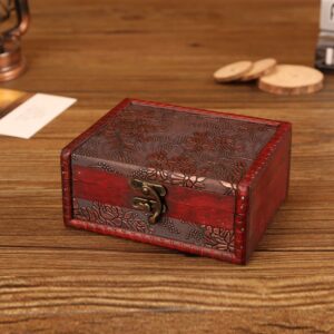 Wooden Vintage Jewelry Box Sorage And Shooting Props, 14.5x11.5x6.5cm