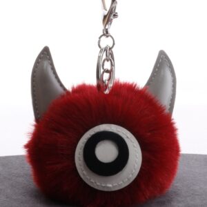 3 PCS Cartoon Croissant Hair Ball Keychain Pendant Bag Car Pendant, Wine Red, Grey, Tender Pink, Turmeric, Rose Red, Army Green, Lake Blue, Light Pink, Purple, White, Watermelon Red, Beige, Khaki, Royal Blue, Yellow, Lotus Root Pink, Mint Green, Pink, ...