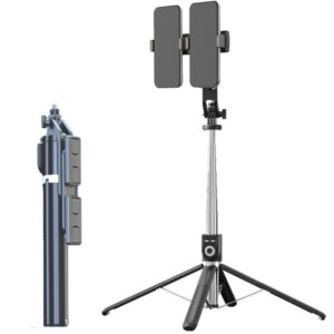 360-Degree Rotating Foldable Bluetooth Selfie Sticks Live Stand, Spec:, P220 TK (Double Clip), P225 TK (Double Clip)
