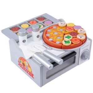 Acarebanny Wooden Simulation Barbecue Pizza Oven Children Pretend Play Toy, Acarebanny Pizza Oven