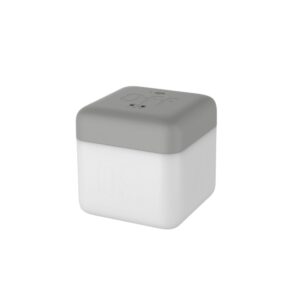 Square Flip Polyhedral Timing Night Light, Grey, Orange, Green, Dark Wood Grain, Light Wood Grain, White Marble Pattern, Black Marble Pattern