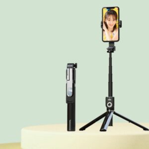 Integrated Bluetooth Selfie Stick With Vibrato Remote Control Makeup Mirror, P80 1.33m, P81 1.7m