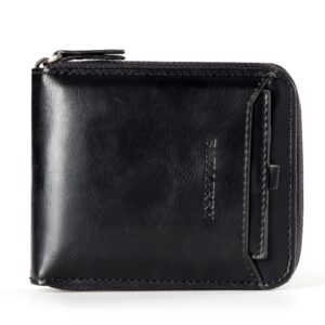 Baellerry D3124 Short PU Leather Wallet Zipper Retro Youth Small Wallet, Black Horizontal, Black Vertical, Brown Horizontal, Brown Vertical, Purple Horizontal, Purple Vertical, Gray Horizontal, Gray Vertical