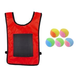 Children Dodgeball Vest For Parent-child Outdoor Games With 5 Balls, Small (Red), Small (Blue), Small (Yellow), Small (Orange), Small (Green), Large (Red), Large (Blue), Large (Yellow), Large (Orange), Large (Green), Small + 5 Tails (Red)...