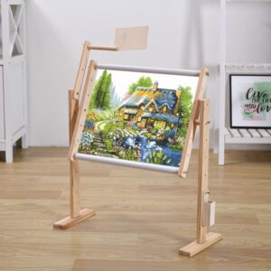 Benchtop Pine Adjustable Cross Stitch Stand, Normal Color, Baked Color