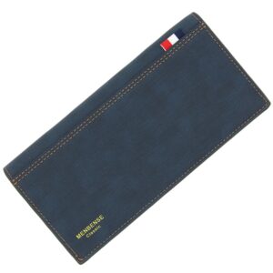 MenBense Matt Male Wallet Long Fashion Large Capacity Male Wallet, Navy Blue, Black, Dark Brown, Light Brown