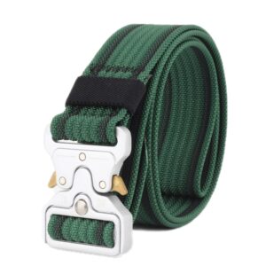 Braided Nylon Belt With Quick Release Buckle, Green, Khaki, Black, Grey, Black Red Edge, Black Blue Edge, Dark Royal Blue, Wolf Brown