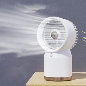 Spray Humidified LED Digital Display Office Home Fan, Style:, 3600mAh Rechargeable, USB Direct Plug
