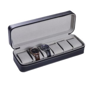 6 Bit Zipper Watch Box Storage Display Box PU Zipper Bag Watch Box, 6 Bit