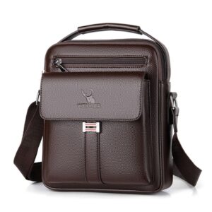 WEIXIER D244 Men Shoulder Bag Large Capacity Business Retro Messenger Bag, D244 Brown, D244 Black
