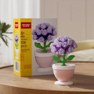 MEKANSM Mini Flower Building Blocks Micro Building Bricks Potted Plant Small Botanical Collection Desk Decor DIY Toy for Kids 8+ and Adults, K340 Purple Hydrangea, K337 Carnation