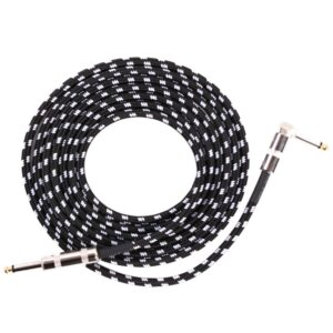 Guitar Connection Wire Folk Bass Performance Noise Reduction Elbow Audio Guitar Wire, Size:, 0.5m(Black White), 1m(Black White), 3m(Black White), 6m(Black White)