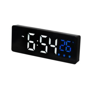 0715 Voice-activated LED Mute Date Temperature Display Electronic Clock, Black Surface Blue Light, Black Surface Green Light, Black Surface Red Light, White Shell Blue Light, White Shell Green Light, White Shell Red Light, Black Shell Blue Light...