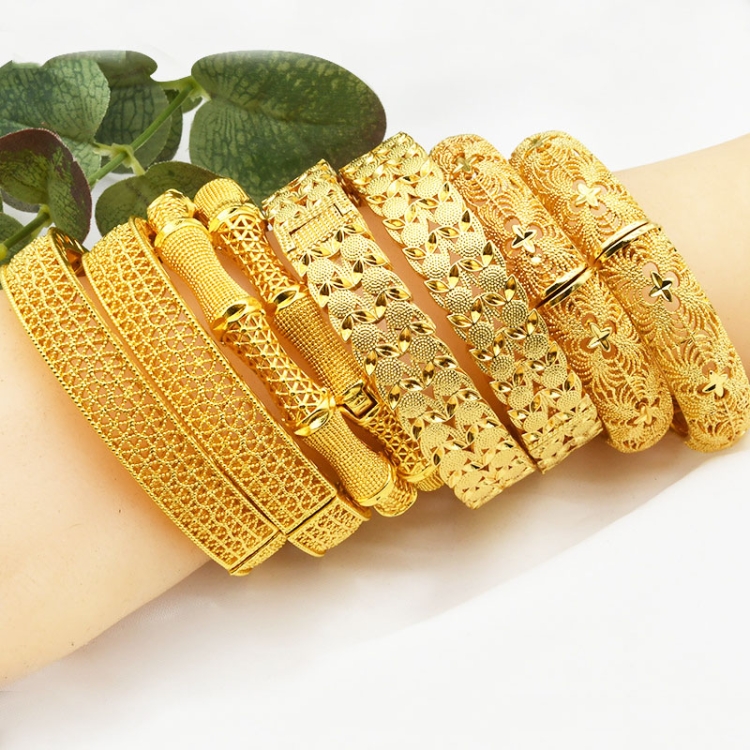 24K Gold Plated Bracelets Women Wedding Sand Gold Bracelet, B-03, B-04, B-14, B-36, B-45, B-47, B-48, B-49, B-16, B-122, B-113, B-114, B-115, B-54, B-56, B-52, B-13, B-116, B-117, B-118, B-119, B-120, B-121 - Image 4