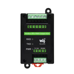 Waveshare Industrial 4-Ch PWM Output Module Modbus RTU RS485, Adjustable Frequency & Duty Cycle