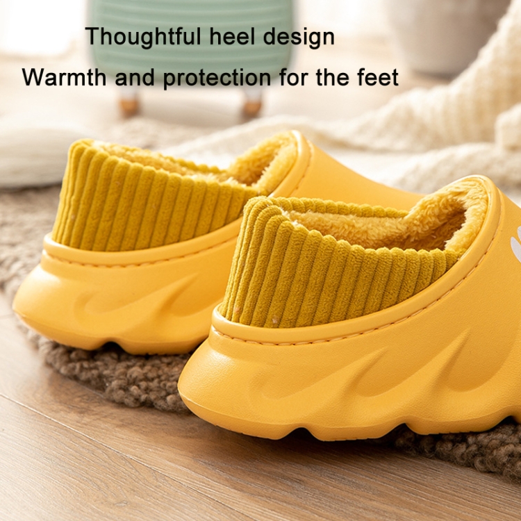 Winter Warm Velvet Thick Waterproof Cotton Slippers, Yellow, Blue Gray, Orange Red, Pink 8055, White 8055, Light Coffee 8055, Black 8055, Blue Gray 599, Duck Egg Green 599, Pink 599, Caramel 599, Dark Blue 599, Yellow 599, Yellow No Heel... - Image 5