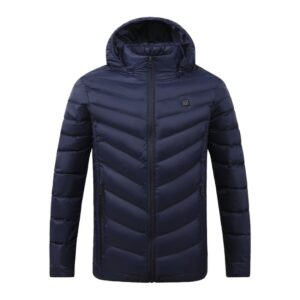 USB Winter Electric Heated Jacket Warm Thermal Jacket, 4 Zone Blue S, 4 Zone Blue M, 4 Zone Blue L, 4 Zone Blue XL, 4 Zone Blue XXL, 4 Zone Blue 3XL, 4 Zone Blue 4XL, 4 Zone Black  S, 4 Zone Black  M, 4 Zone Black  L, 4 Zone Black  XL, 4 Zone Black  XX...