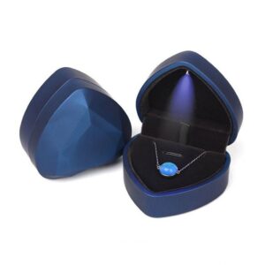 017015-20 Heart-shaped LED Light Ring Necklace Storage Box without Jewelry, Spec:, Pendant(Blue), Pendant(Black), Ring(White), Pendant(Pink), Ring(Red), Ring(Gold), Ring(Blue), Ring(Black), Ring(Pink), Pendant(White), Pendant(Red), Pendant(Gold)