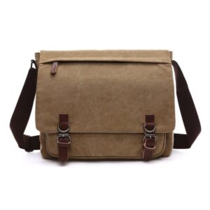 Versatile Canvas Shoulder Messenger Bag Business Computer Bag, Khaki Large, Dark Blue Large, Coffee Large, Black Large, Khaki Medium, Dark Blue Medium, Coffee Medium, Gray Large, Gray Medium, Green Large, Green Medium