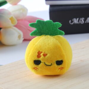 5pcs Cute Fruit And Vegetable Plush Bag Pendant Key Chain, 10cm