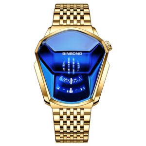 BINBOND Locomotive Concept Steel Belt Watch Men Live Black Technology Watch, Steel Belt Full Gold-Blue Face, Steel Belt Full Gold Gold Face, Steel Belt Black Stee Blue Face, Steel Belt Black Steel White Face, Steel Belt White Steel Blue Face...