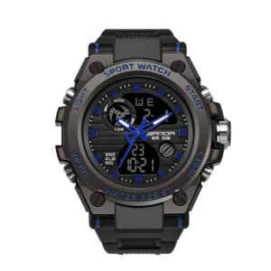 SANDA 739 Multifunctional Waterproof Sports Watch Chronograph Calendar Alarm Night Light Watch