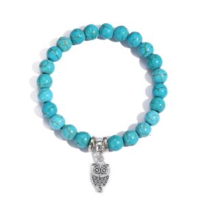 Women Beaded Bracelet Turquoise Ethnic Style Charm Jewelry, S2208-2 Owl, S2208-3 Butterfly, S2208-4 Sea Star, S2208-5 Life Tree, S2208-1 Eyes, S2203-12 Cross, S2203-13 Turquoise Pendant, S2212-1 Eyes, S2303-1, S2303-2 Turtles, S2303-3 Cross...