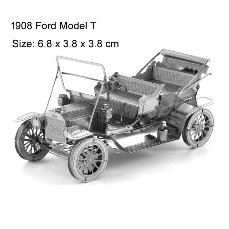 3D Three-dimensional Metal Car Assembly Model DIY Puzzles Toy, 1908 T-shaped Cars, 1965 Mustang, Kart, BZS G500, Cable Car, Taxi, Fire Truck, Bullet Train, Nissans Coupe, D51 Train Head, KMK F450, MSL 3.0T, Penny Farthing, Sportcar, Half-track Motorcyc... - Image 2