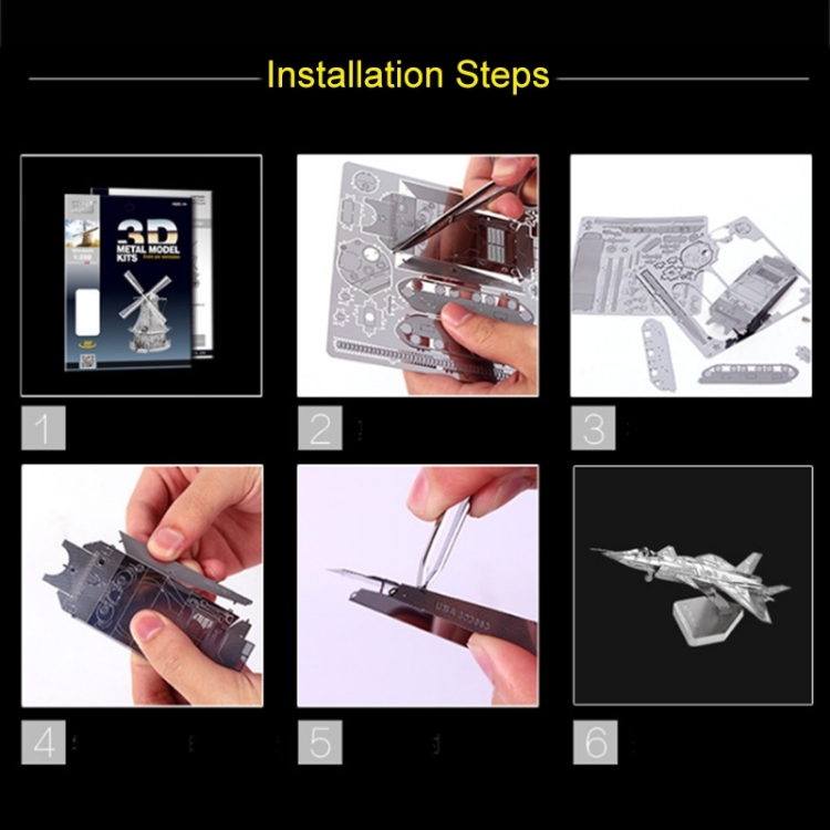 3D Three-dimensional Metal Car Assembly Model DIY Puzzles Toy, 1908 T-shaped Cars, 1965 Mustang, Kart, BZS G500, Cable Car, Taxi, Fire Truck, Bullet Train, Nissans Coupe, D51 Train Head, KMK F450, MSL 3.0T, Penny Farthing, Sportcar, Half-track Motorcyc... - Image 5
