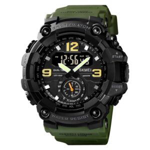SKMEI 1637 Sports Digital Display Outdoor Shockproof Plastic Large Dial Men Watch, Black, Army Green, Blue Camouflage, Army Green Camouflage, Gray Black
